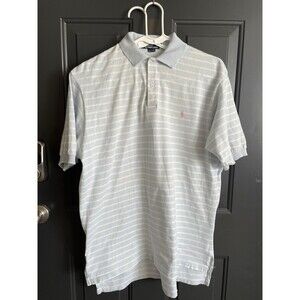 VTG Polo By Ralph Lauren Men’s Polo Short Sleeves Shirt Strip Light Blue Size L